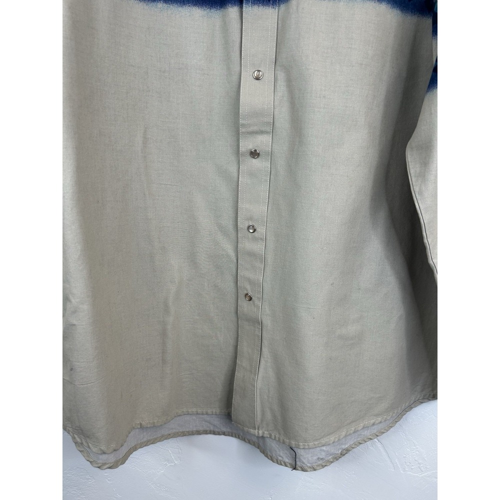 Wrangler Vintage Pearl Snap Long Sleeve Shirt Western Cowboy Southwestern Aztec - Picture 4 of 10